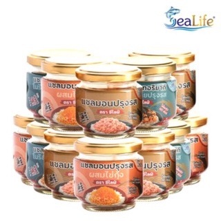 SeaLife แซลมอนปรุงรส คละรสชาติ 75 กรัม (S4T4E4) /12 กระปุก สุดคุ้ม ไม่มีผงชูรส แคลเซียม คอลลาเจน อาหารเด็ก เสุขภาพ HALAL