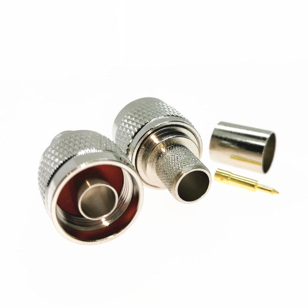 2PCS N ปลั๊กชาย Crimp RG8 RG213 LMR400 50-7DFB สาย RF Connector