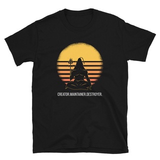 เสื้อผ้าผชเสื้อยืด พิมพ์ลาย Mahadev Sitting Moon Creator สําหรับผู้ชาย และผู้หญิงS-5XL