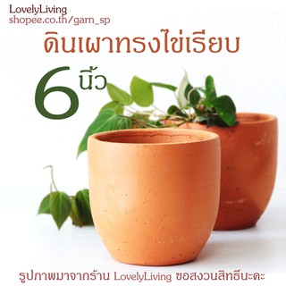 กระถางดินเผาทรงไข่เรียบ 6 นิ้ว ดินเผา6นิ้ว ดินเผาหกนิ้ว ดินเผาทรงไข่ กระถางดินเผา6นิ้ว กระถางดินเผาหกนิ้ว