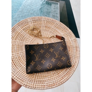 หลุยส์มือ2 แท้พร้อมส่ง Louis Vuitton Monogram Canvas Neverfull Pochette NM Clutch ขนาด 6.5 นิ้ว  ใส่มือถือได้ทุกรุ่น