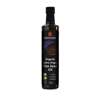 Rawganic organic extra virgin flex seed oil 275ml น้ำมันเมล็ดแฟลกซ์ซีด สกัดเย็นออร์แกนิค ไม่ผ่านกรรมวิธี ไม่กรอง