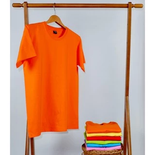 เสื้อยืด (ออกใบกำกับภาษีได้) สีส้ม คอกลม คอวี (พร้อมส่ง สินค้าผลิตในไทย)