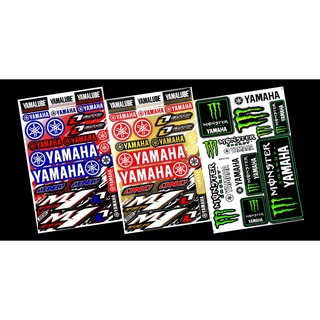 3 แผ่น YAMAHA สติกเกอร์คุณภาพสูงสติกเกอร์แต่งซิ่รถมอเตอร์ไซค์ บิ๊กไบค์ รถยนต์ หมวกกันน็อค เนื้อPVC เคลือบเงาคุณภาพสูง