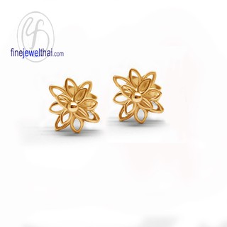 Finejewelthai ต่างหูดอกไม้-ต่างหูเงิน-เงินแท้ 925-ออกแบบพิเศษ-Silver-Design-Earring - E107500pg