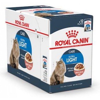 Royal Canin Ultra light อาหารแมว(แบบเปียกชนิดซอง) อายุ 1-10 ปี ที่ต้องการควบคุมน้ำหนัก (85g)*12ซอง