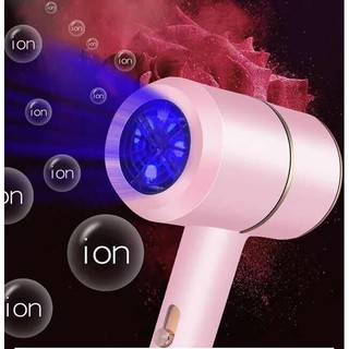 ไดร์เป่าผม ไดเป่าผม ที่เป่าผม hair dryer ไอออนแสงสีฟ้า ดูแลเส้นผม ผมแห้งไว พกพาสะดวก ปรับแรงลมได้3ระดับ พร้อมส่ง