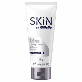 SKIN BY Gillette สกิน บาย ยิลเลตต์ 2 อิน 1 คลีนเซอร์ 80 กรัม