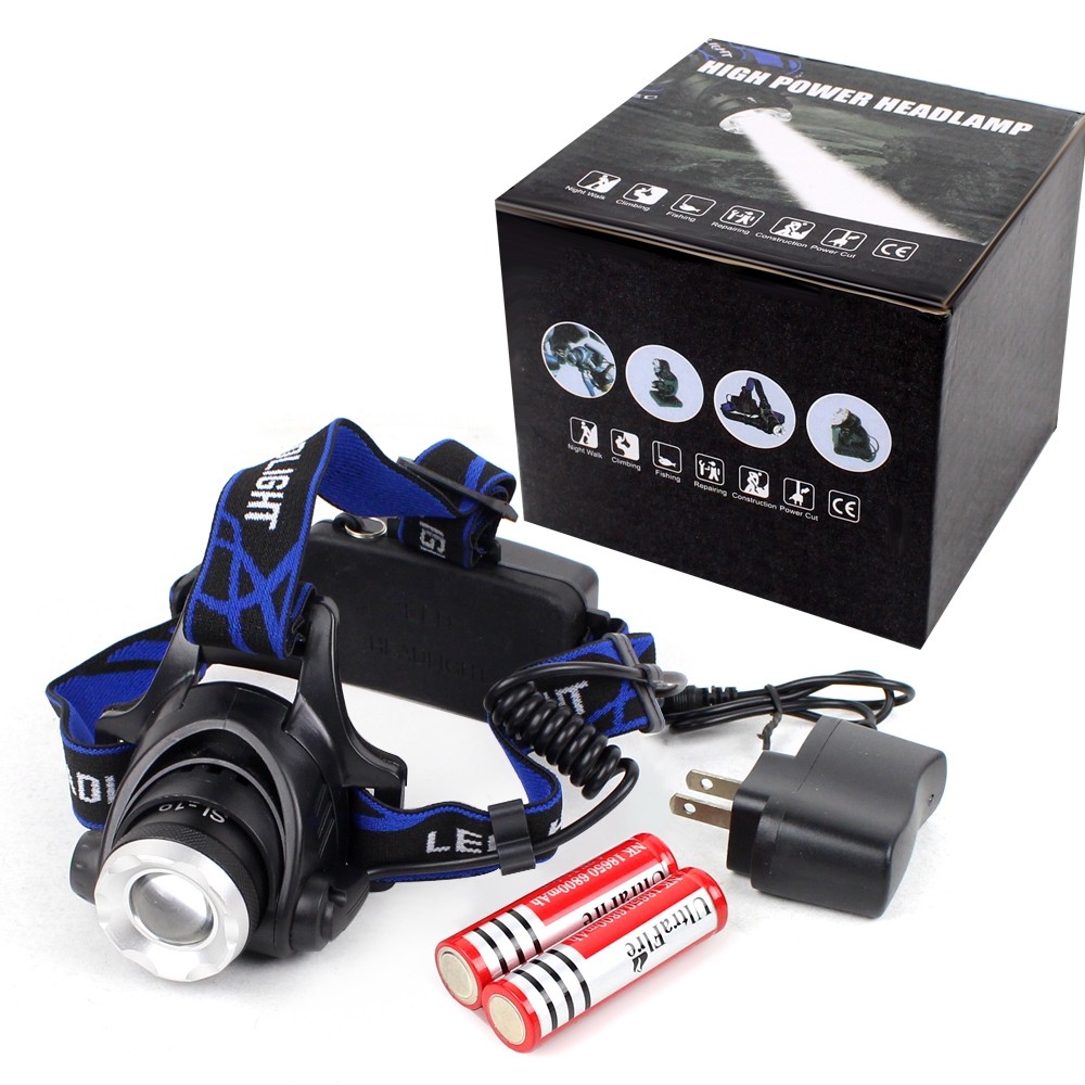 Telecorsa Flashlight Expected LED Zoom Rechargeable 10W High Power Headlamp Model Headlight-Q19-06A-PK