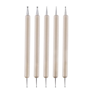 แท่งเหล็กสองหัว สำหรับดุนกระดาษ ปากกาหัวเหล็ก ลอกลายงานปัก Tracing Stylus, ดันมุมผ้า ( 5 ชิ้น, 5 ขนาด)