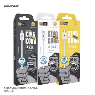 wk wdc-127 kingkong  สายชาร์จ 3.4A ชาร์จเร็ว fast charging(ของแท้ดั้งเดิม)