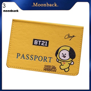 &lt;moonback&gt; เคสหนังเทียม พิมพ์ลายการ์ตูน BTS แฟชั่น สําหรับป้องกันหนังสือเดินทาง