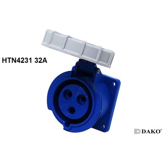 "Dako" Power Plug(เพาเวอร์ปลั๊ก) รุ่นHTN4231 32A 3Pin IP67 ตัวเมีย แบบติดฝั่งตรง