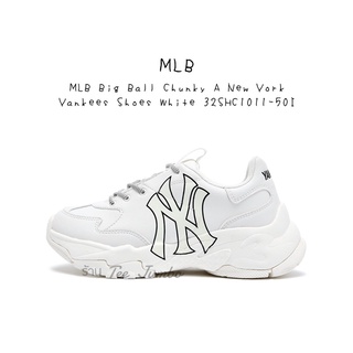 รองเท้า MLB Big Ball Chunky A New York Yankees Shoes White 32SHC1011-50I 🌵🍄 สินค้าพร้อมกล่อง MLBHiEnd