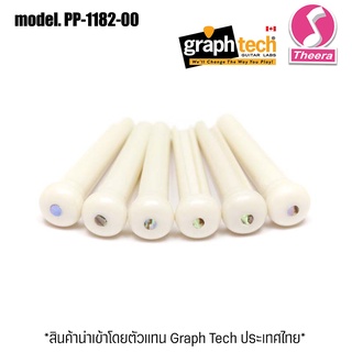 หมุดกีต้าร์ GRAPHTECH รุ่น PP-1182-00 หมุดขาว 6 ตัว  TUSQ TRADITIONAL BRIDGE PINS WHITE WITH 2MM PAUA DOT ตัวแทนในไทย