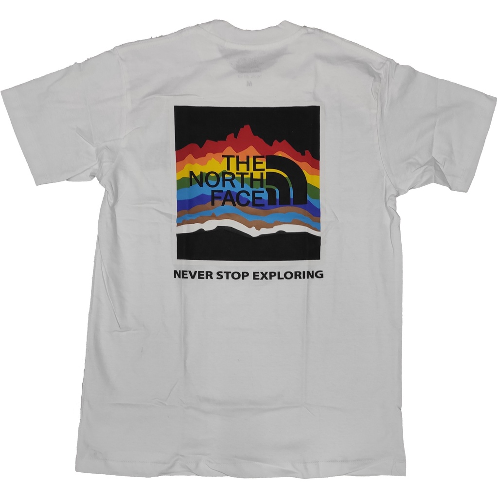 ⭐ The North Face ⭐ เสื้อยืด คอกลม แขนสั้น แฟชั่น นอร์ธเฟซ exploring สีรุ้ง rainbow unisex #2