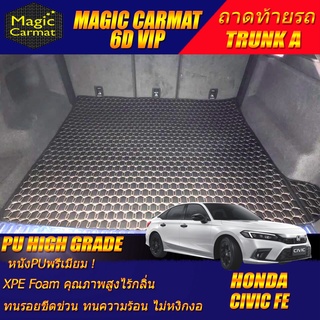 Honda Civic FE Sedan 2021-รุ่นปัจจุบัน Trunk A ถาดท้ายรถแบบ A ถาดท้ายรถ Honda Civic FE พรม6D VIP High Grade Magic Carmat