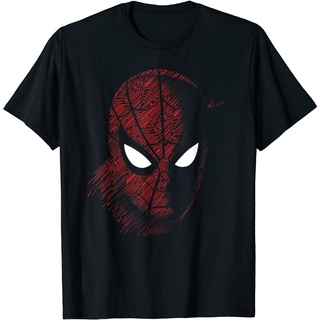 ROUNDคอลูกเรือNeckเสื้อยืด พิมพ์ลาย Marvel Spider-Man สําหรับผู้ใหญ่-4XL