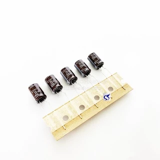 (จำนวน 5ชิ้น) 220UF 25V NIPPON 105C SIZE 8X11.5MM. TAPPING สีน้ำตาล ขาห่าง คาปาซิเตอร์