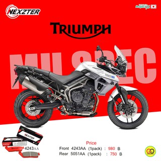 ผ้าเบรค Triumth Tiger 800 ผ้าเบรคNEXZTER แท้100% รับประกันสินค้าตลอดอายุการใช้งาน สินค้าพร้อมจัดส่ง