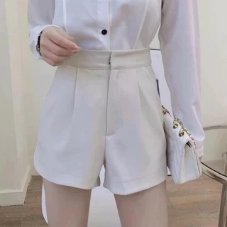 Cicishop(230)กางเกงขาสั้น ตะขอหน้า มีกระเป๋า สไตล์ มินิมอล ใส่วันชิลๆชิคๆ