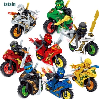 [Tatain] ของเล่นฟิกเกอร์นินจาโก 8Stk Ninjago Motorcycle Minifigures Ninja สําหรับเด็ก