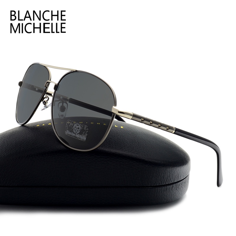 Herren Sonnenbrillen Polarisiert VEITHDIA Aluminium | Polarisiert, UV400, Pilotenstil | Grauer Rahmen, Schwarze Gläser | Sport & Alltag Sonnenbrille Herren