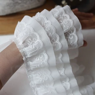 ผ้าลูกไม้ สีดํา กว้าง 13 ซม. ยาว 1 หลา สําหรับเย็บผ้า DIY