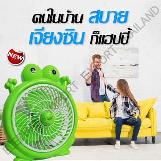 RX Mini fan พัดลมแฟนซี พัดลมพกพา พัดลมตั้งโต๊ะ ปรับเเรงลมได้ 3 ระดับ รูปกบน้อย JX02814