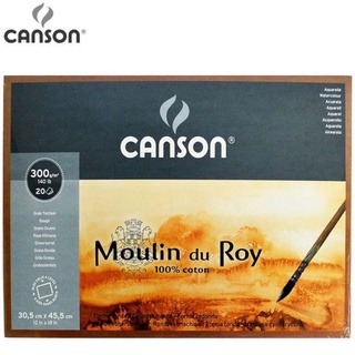 Canson Moulin Du Roy บล็อกสีน้ำ พร้อมกระดาษ cotton 23*30.5cm