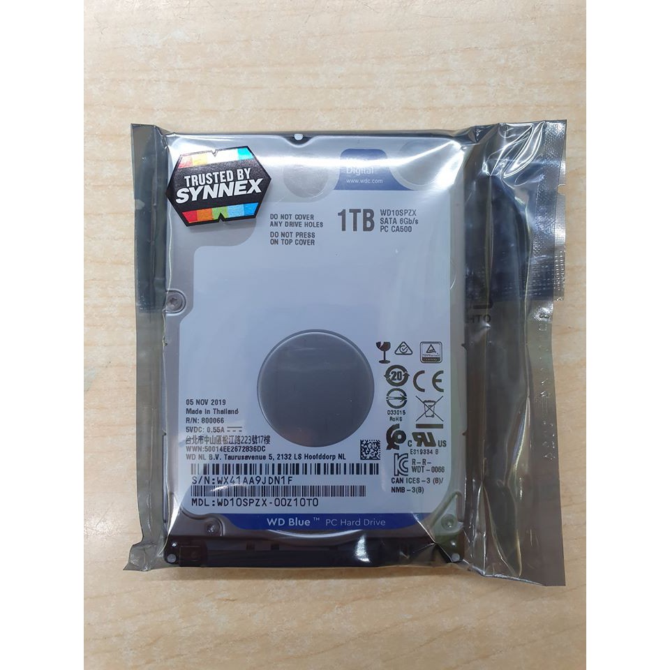 HDD 2.5" WD BLUE 5400RPM SATA3 ( WD10SPZX ) 1TB ใหม่
