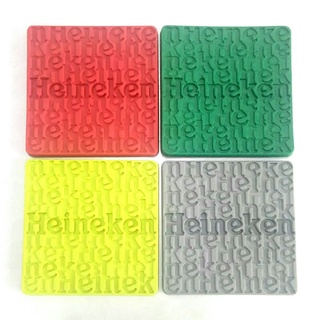 ที่รองแก้วซิลิโคนไฮเนเก้น ชุด 4 ชิ้น หลากสี ของสะสมเหล้าเบียร์ HEINEKEN SILICONE COASTER 4 PCS SET Brewery Collectibles