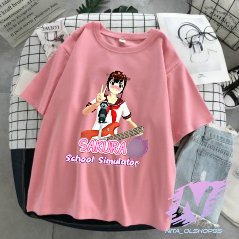 Sakura School Simulation เสื้อยืดเด็ก เสื้อกีตาร์หลัก Sakura School