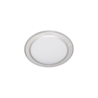 Philips โคมไฟดาวน์ไลท์ LED 30624 FLAT/10W - ขอบเงิน แสงวอร์มไวท์