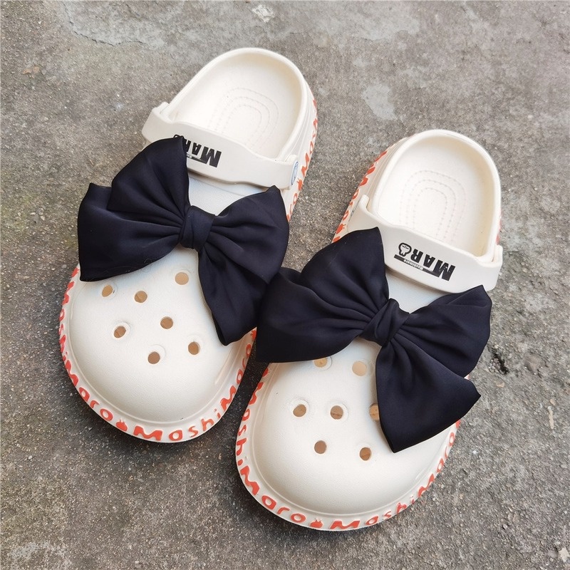 2 ชิ้น / เซต Crocs Charm Jibbitz โบว์รูรองเท้าหัวเข็มขัด Fugitive เจ้าหญิงผ้าอุปกรณ์ตกแต่งรองเท้า
