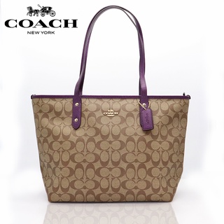 กระเป๋า กระเป๋าหิ้ว กระเป๋าสะพายข้าง COACH_FASHION SIG PVC LTH CRN ZIP-IM F39523