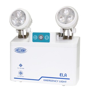 Emergency light EMERGENCY LIGHT DELIGHT 2X3W 10-HOUR WARMWHITE Emergency light torch Electrical work ไฟฉุกเฉิน ไฟฉุกเฉิน