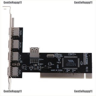 Gentle อะแดปเตอร์การ์ดควบคุม PCI USB 2.0 4 พอร์ต 480Mbps ความเร็วสูง