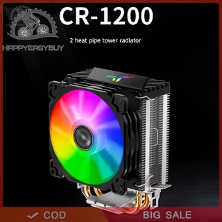 Happy❣Jonsbo CR1200 2 Heat Pipe Tower CPU Cooler RGB 3Pin Cooling Fans Heatsink