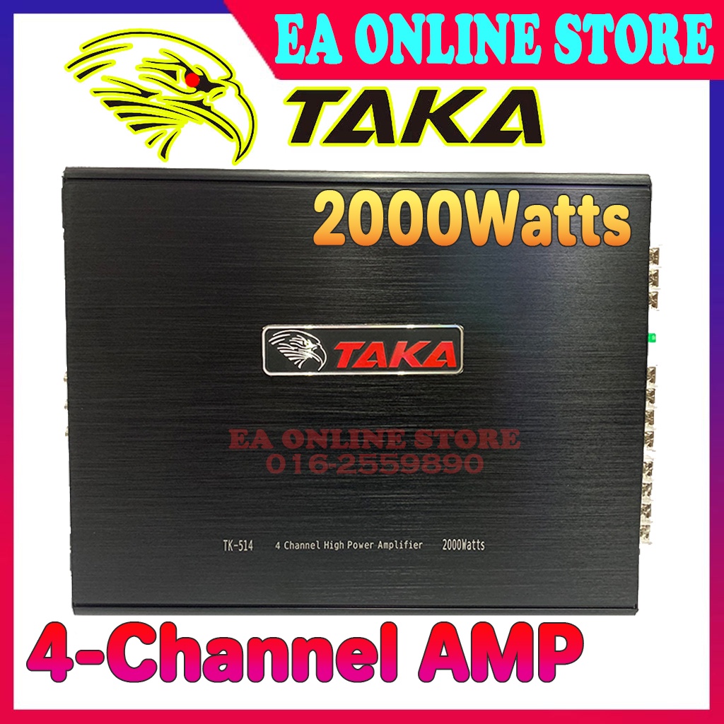 TAKA Car Power Amplifier 2000Watts 4-CH Channel 4ch แอมป์