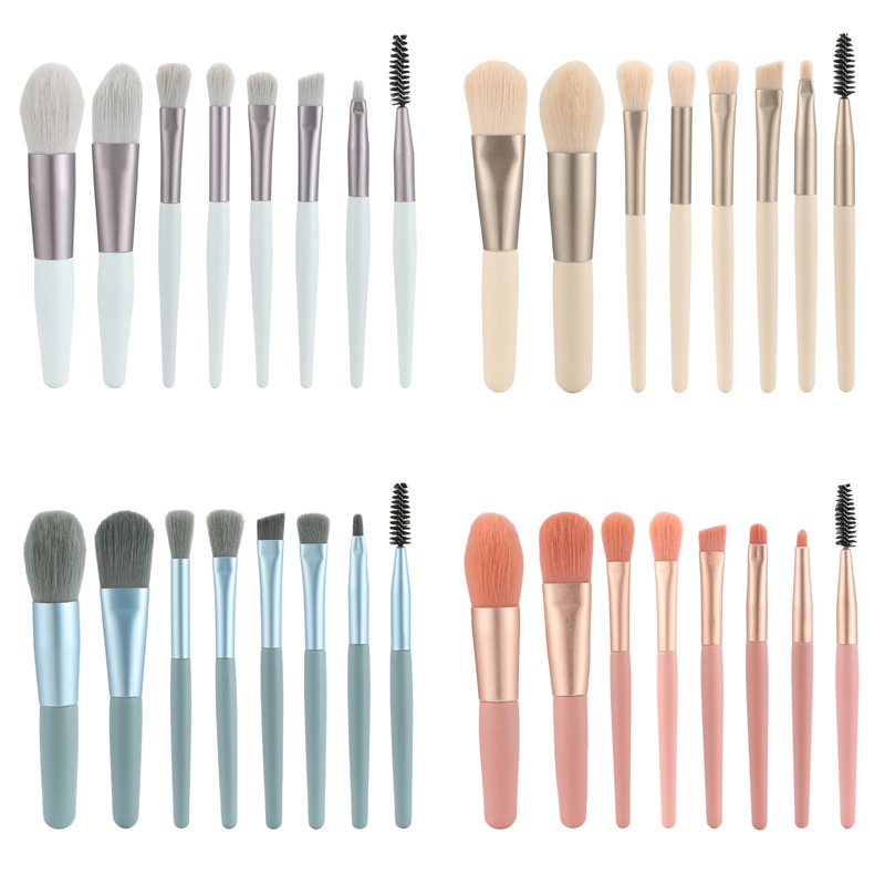 หุ้นพร้อม ชุดแปรงแต่งหน้า 8 ชิ้นแปรงปัดแก้ม makeup brush set Makeup tools 8 pieces of makeup kit full set of makeup tools