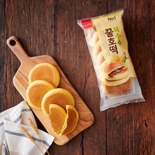 พร้อมส่ง 삼립 옥수수꿀호떡 ขนมปังโฮต๊อก แป้งข้าวโพดหวาน สอดใส้น้ำผึ้ง Korean Sweet Corn Pancakes( Hotteok) 342g