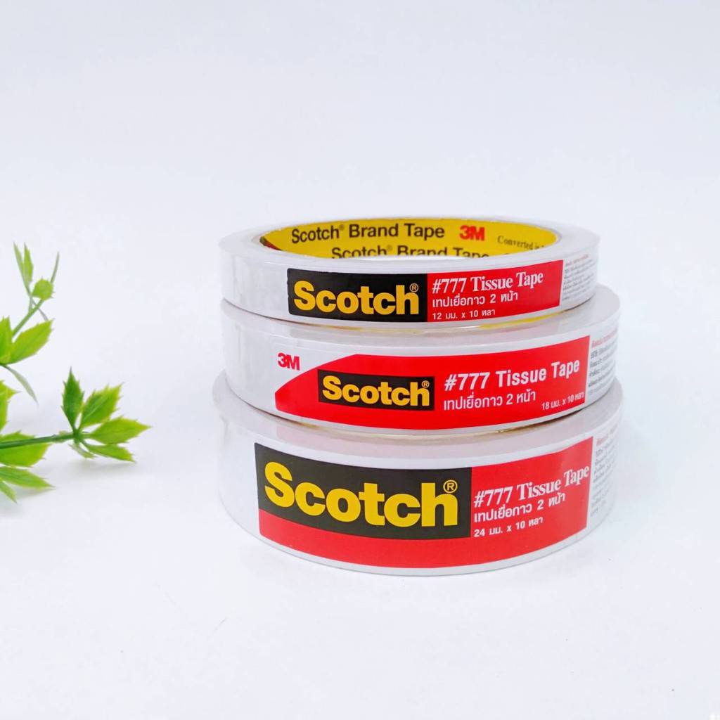เทปเยื่อกาว2หน้า แกน3นิ้ว Scotch 3M #777 Tissue Tape (1ชิ้น)