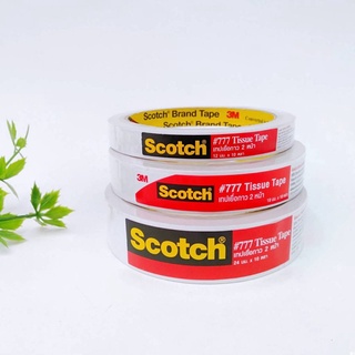 เทปเยื่อกาว2หน้า แกน3นิ้ว Scotch 3M #777 Tissue Tape (1ชิ้น)