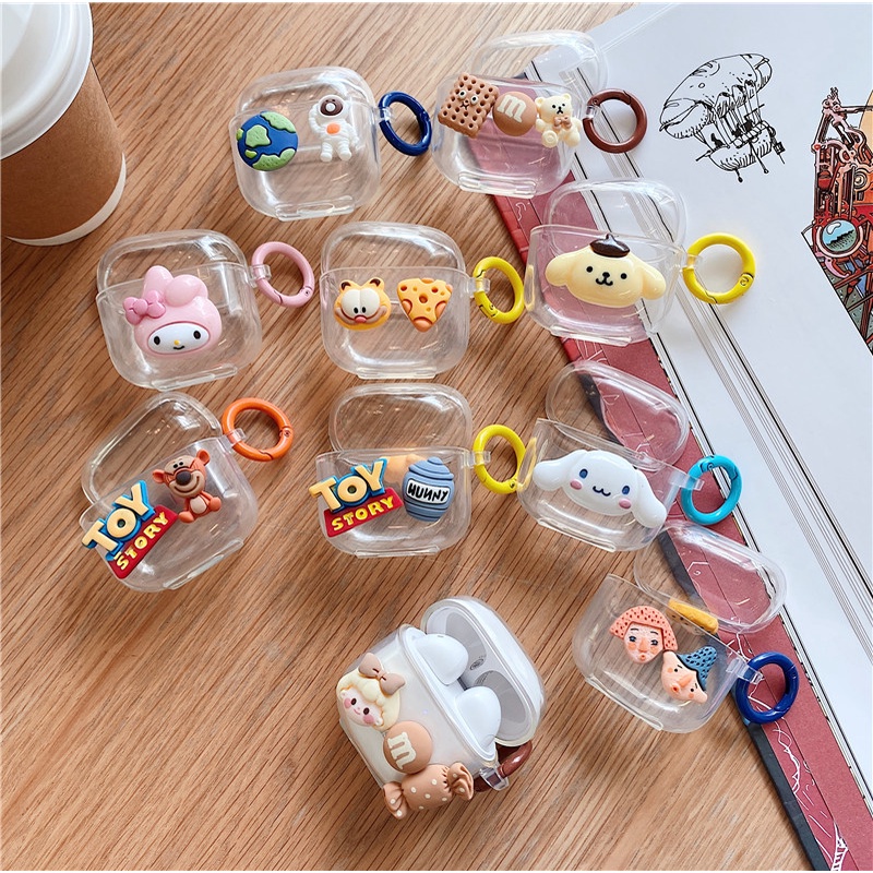 For SoundPeats Air3 Transparent TPU Soft Case Protective Case Cartoon Cute SoundPeats Air3 Cover Sho