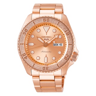 Karnvera Shop นาฬิกาข้อมือผู้ชาย Seiko 5 Sports Gold Automatic Street Boy Mens Watch SRPE72K1