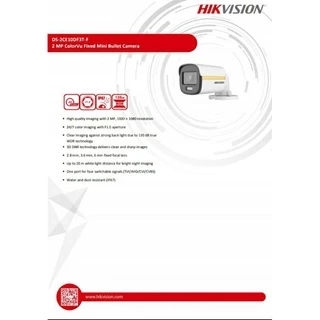 HIKVISION DS-2CE10DF0T-LFS,DS-2CE10DF3T-LFS ภาพสี 24 ชั่วโมง มีไมค์ บันทึกเสียงได้