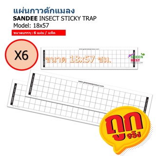 แผ่นกาวดักแมลง SANDEE INSECT STICKY TRAP model 18X57 cm.