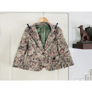 IMAGE เสื้อสูทสั้นวินเทจลายกุหลาบ