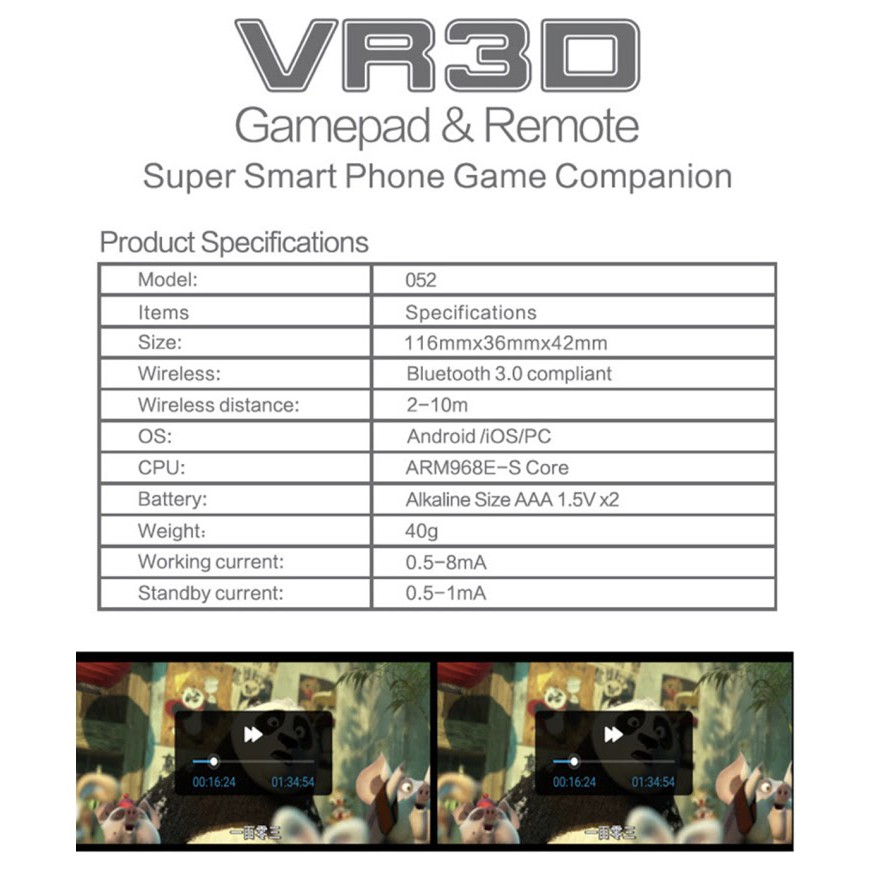 พร้อมส่ง MOCUTE 052 VR รีโมทคอนโทรลไร้สายควบคุมสำหรับ iOS สมาร์ทโฟน Android Wireless gamepad สำหรับ VR controller